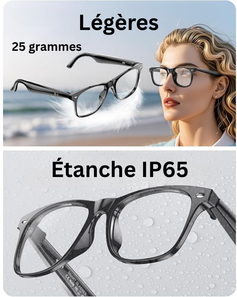 Lunettes connectées 4K IA | Caméra HD